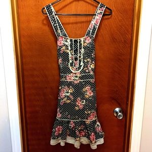 Cute Polka Dot Flower Sun Dress by Naked Zebra Size M